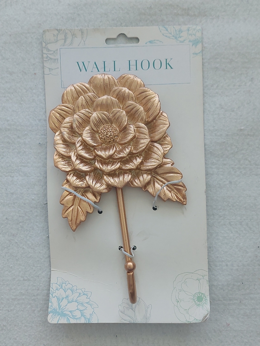 Decorative Gold Floral Wall Hook NWT